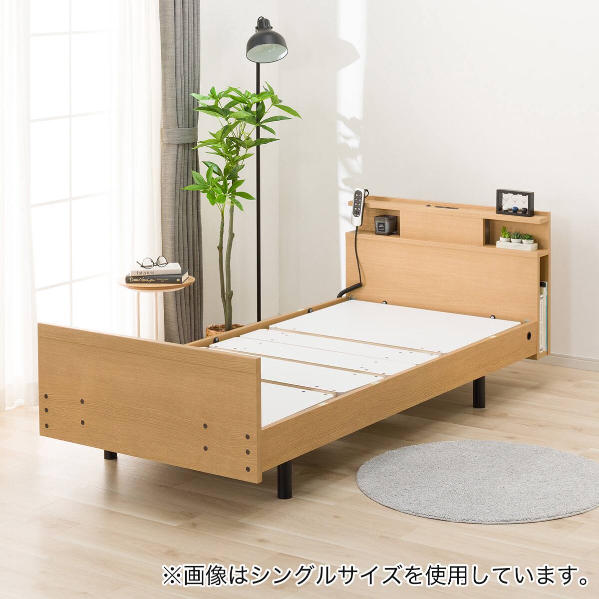 【決定】セミダブルベッド ベッド 収納 セミダブルベッド マットレス付き 収納付き USBコンセント
