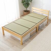 シングル　組立簡単天然い草ベッド (ナチュラル)