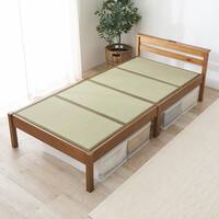 シングル　組立簡単天然い草ベッド (ライトブラウン)