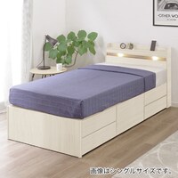 セミダブル 豊富な収納力のチェストベッド (ホワイト)