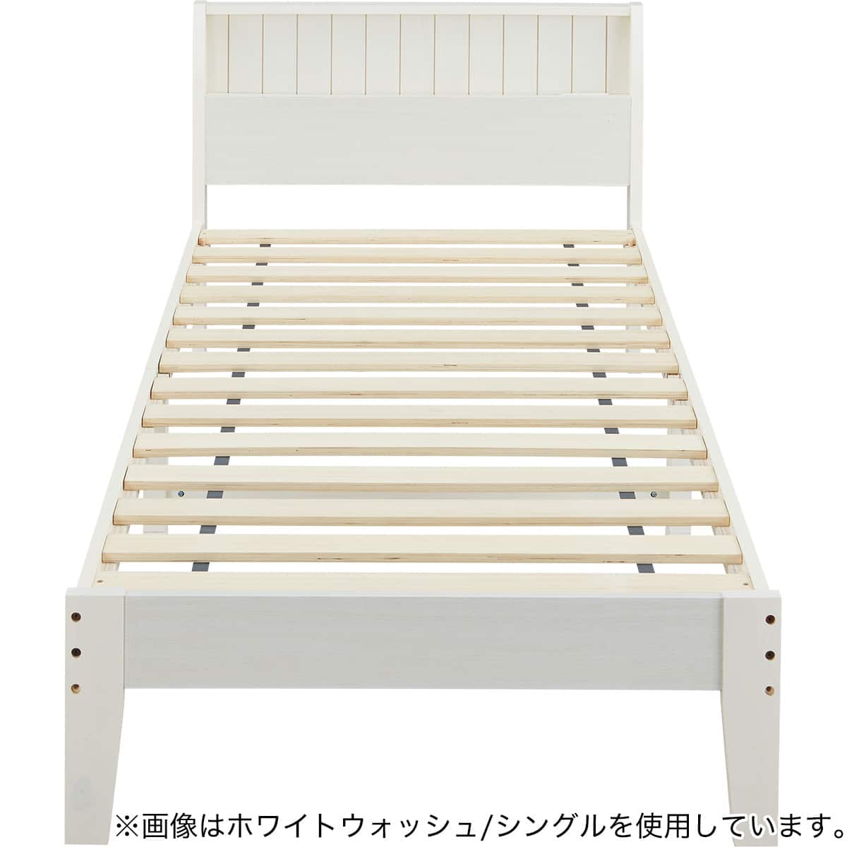 すのこベッドフレーム シングル (SP401KD SL 棚・コンセント付き WW