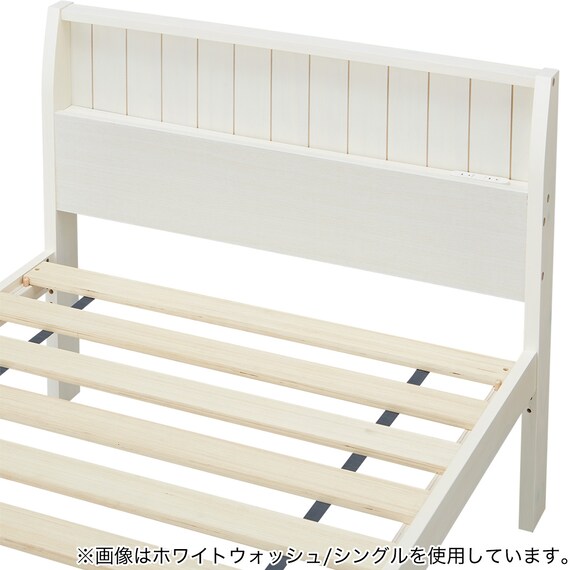 シングル棚付きベッドフレーム(SP401KD SL WW) 3枚目画像