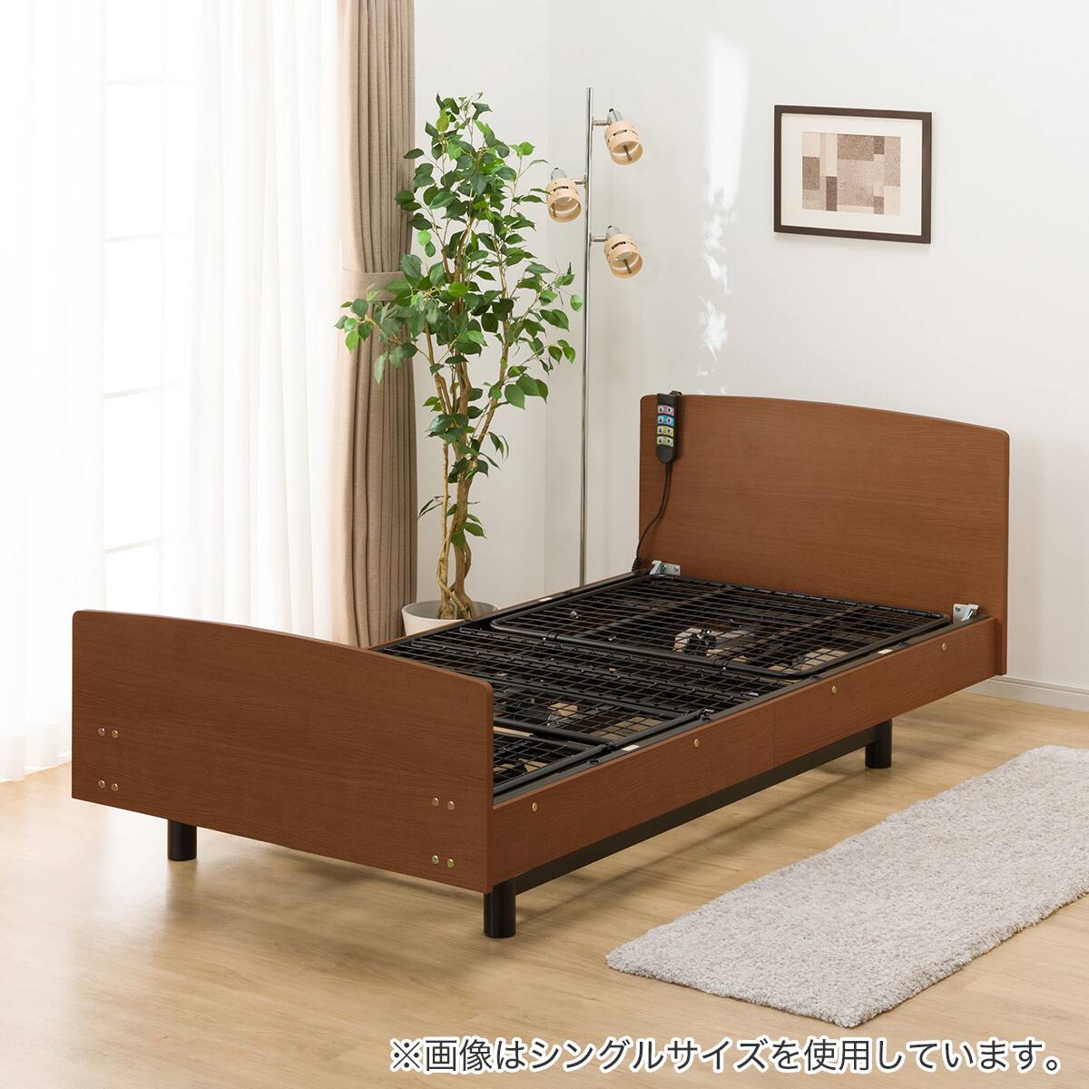 電動ベッドフレーム セミダブル (ライズ3N 3M-F フラットタイプ MBR