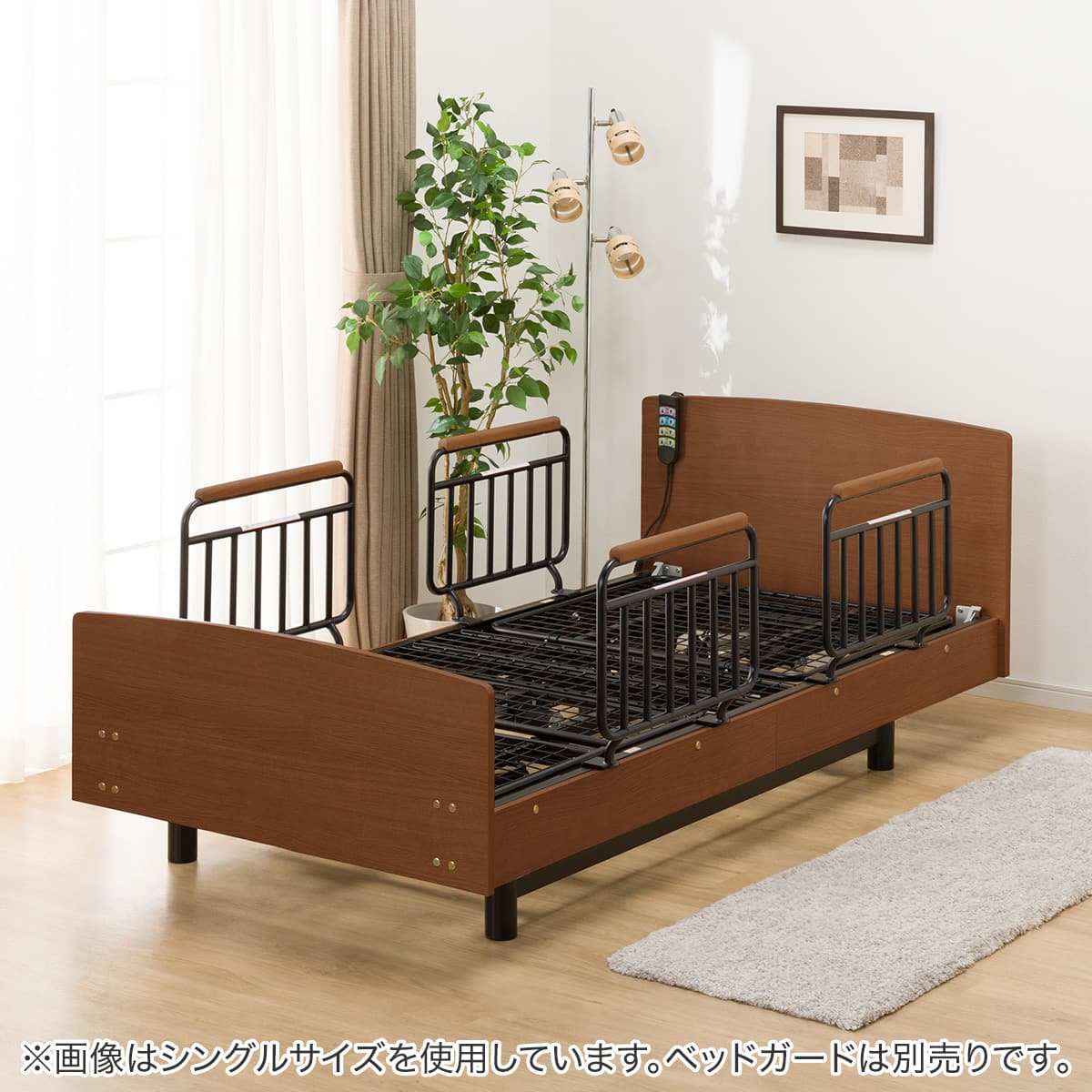 電動ベッドフレーム セミダブル (ライズ3N 3M-F フラットタイプ MBR