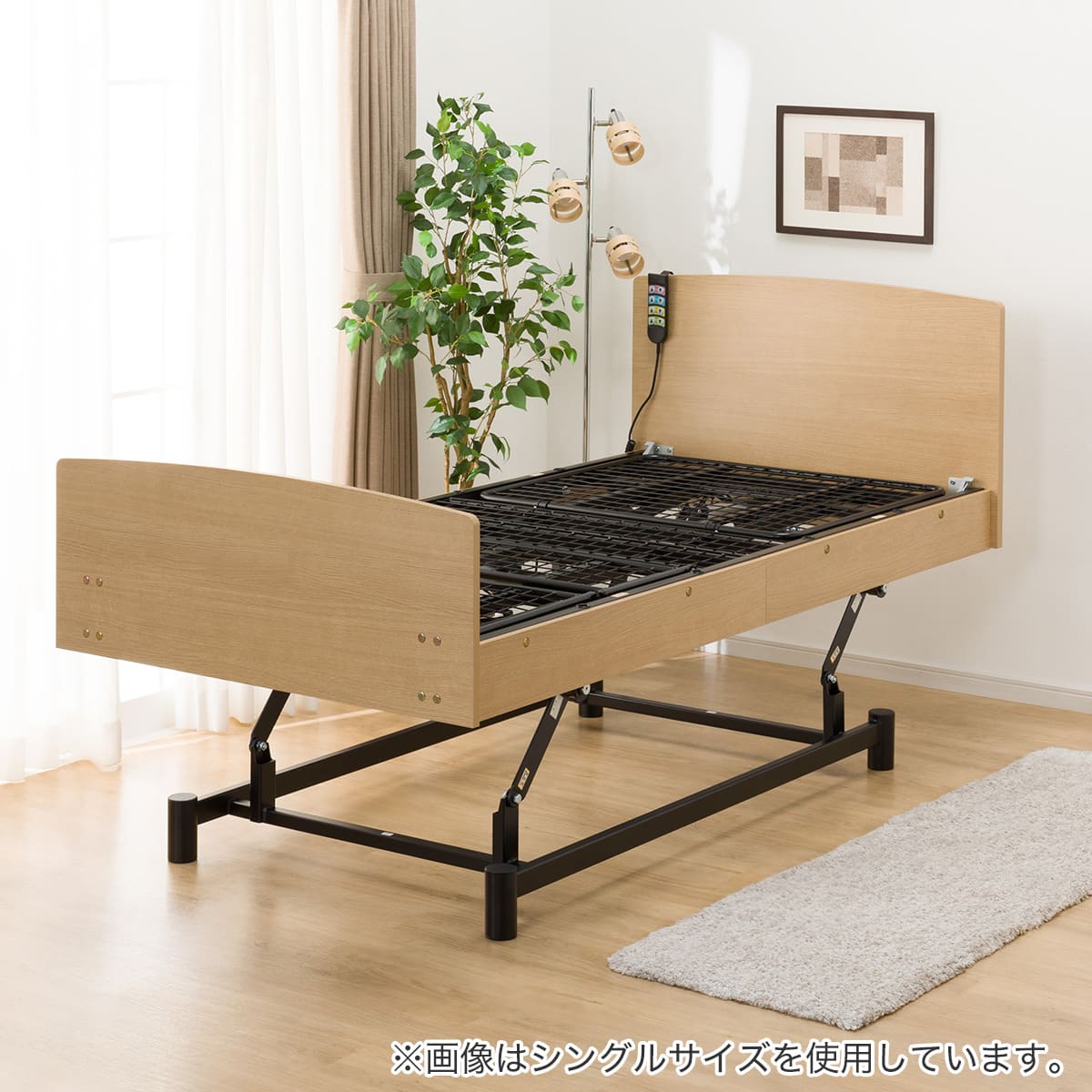 電動ベッドフレーム セミダブル (ライズ3N 3M-F フラットタイプ GW