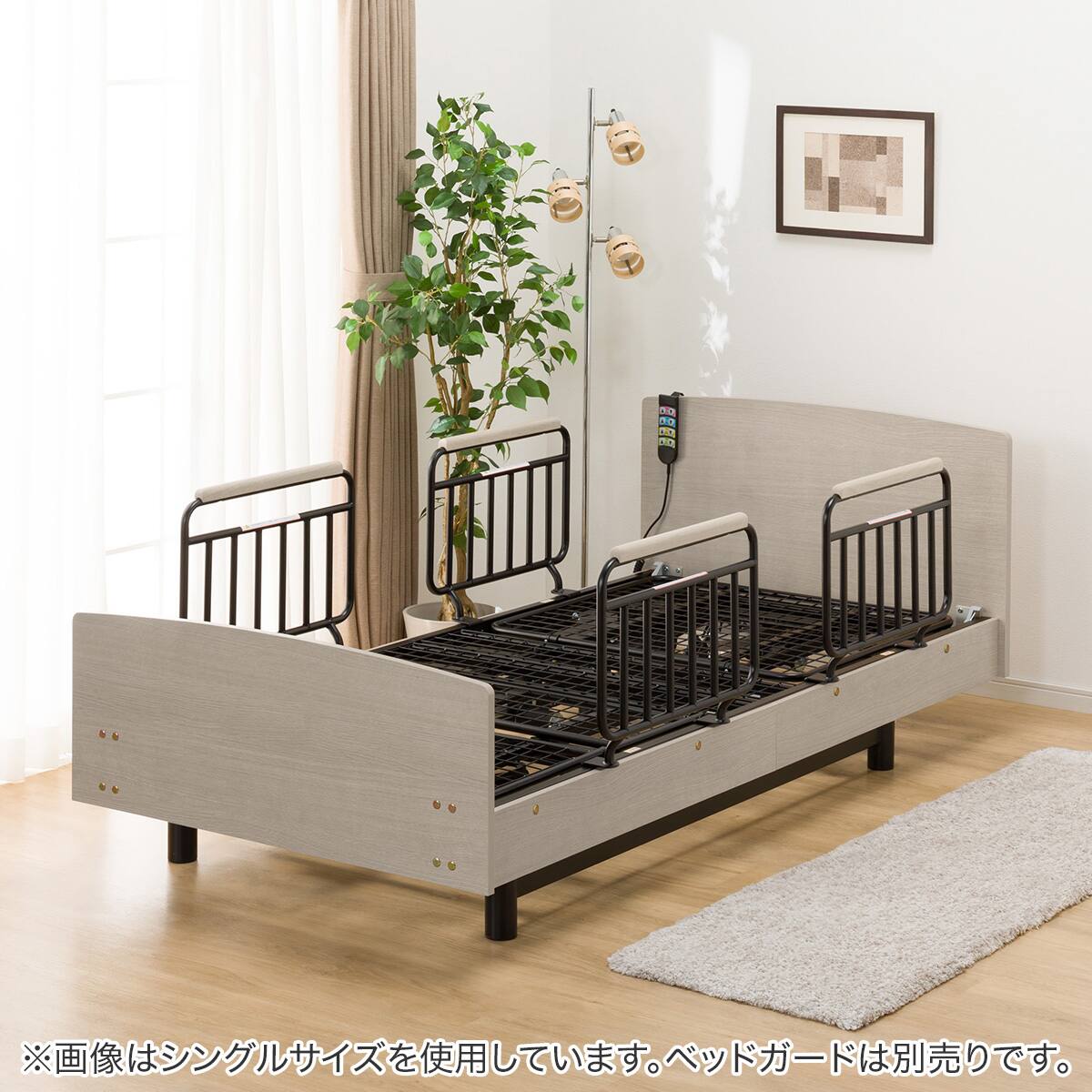 電動ベッドフレーム セミダブル (ライズ3N 3M-F フラットタイプ GW