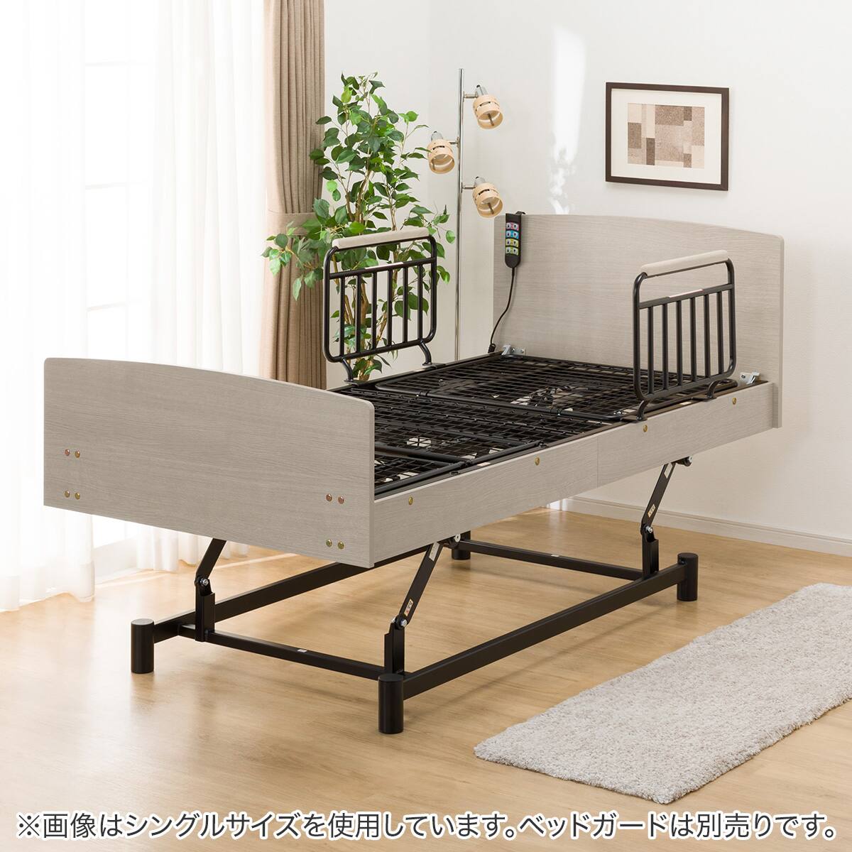 電動ベッドフレーム セミダブル (ライズ3N 3M-F フラットタイプ GW