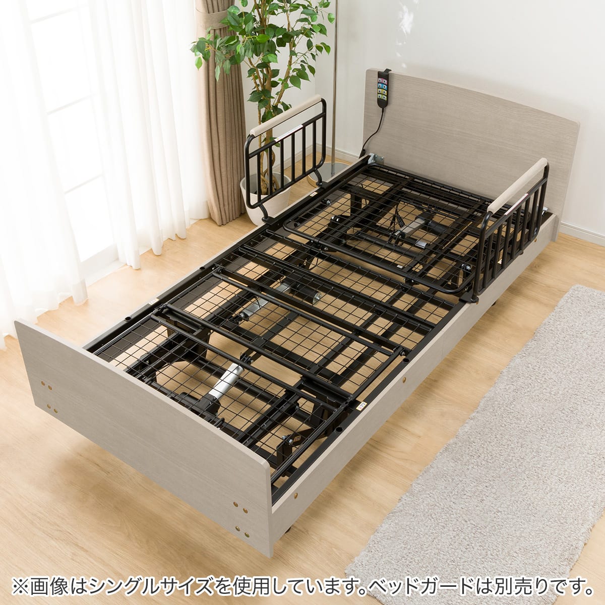 電動ベッドフレーム セミダブル (ライズ3N 3M-F フラットタイプ GW