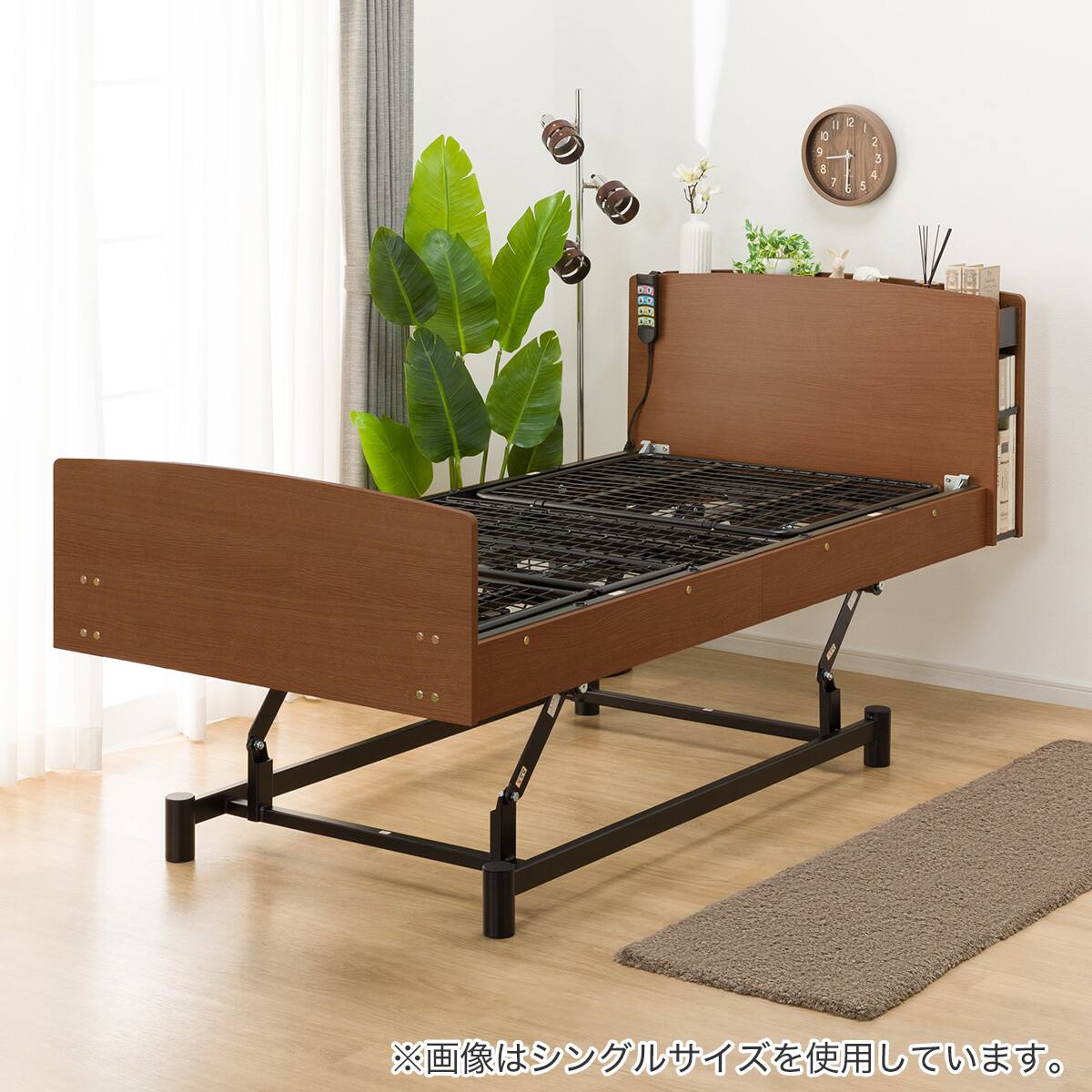 電動ベッドフレーム セミダブル (ライズ3N 3M-F フラットタイプ MBR