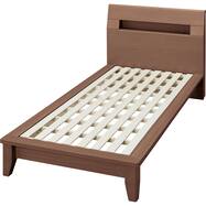 ベッドフレーム (WP513 LEG/LOW 棚・コンセント・ライト付き すのこ)