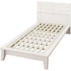 ベッドフレーム シングル (WP511 LEG/LOW 棚・コンセント付き すのこ WW) 1枚目画像