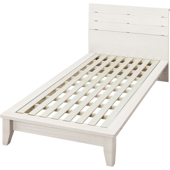 ベッドフレーム シングル (WP511 LEG/LOW 棚・コンセント付き すのこ WW) 1枚目画像