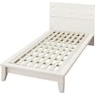 ベッドフレーム シングル (WP511 LEG/LOW 棚・コンセント付き すのこ WW) 1枚目画像