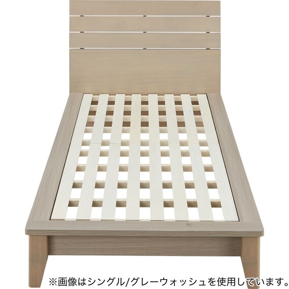 ベッドフレーム シングル (WP511 LEG/LOW 棚・コンセント付き すのこ WW) 2枚目画像