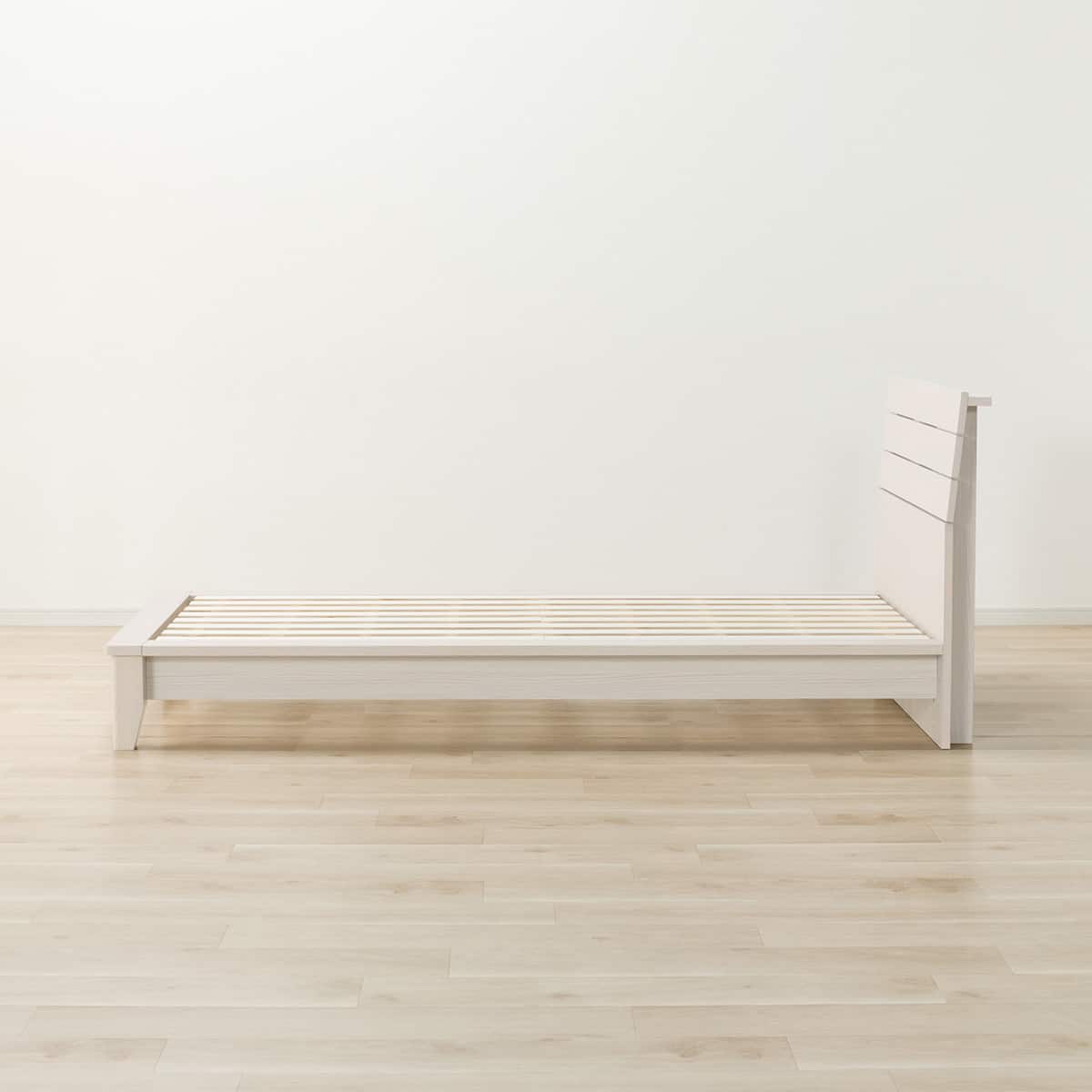 すのこベッドフレーム シングル (WP511 LEG/LOW 棚・コンセント付き WW