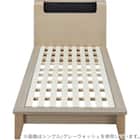 ベッドフレーム シングル (WP512 LEG/LOW 棚・コンセント・ライト付き すのこ WW) 2枚目画像
