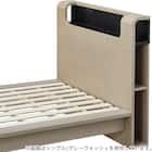 ベッドフレーム シングル (WP512 LEG/LOW 棚・コンセント・ライト付き すのこ WW) 3枚目画像