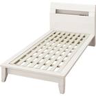 ベッドフレーム シングル (WP513 LEG/LOW  棚・コンセント・ライト付き すのこ WW) 1枚目画像