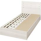 収納付きベッドフレーム シングル (WP511 棚・コンセント・引き出し付き すのこ WW) 1枚目画像