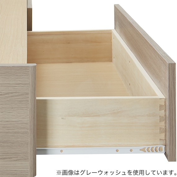 収納付きベッドフレーム シングル (WP512 棚・サイド収納・コンセント・ライト・引き出し付き すのこ WW) 3枚目画像