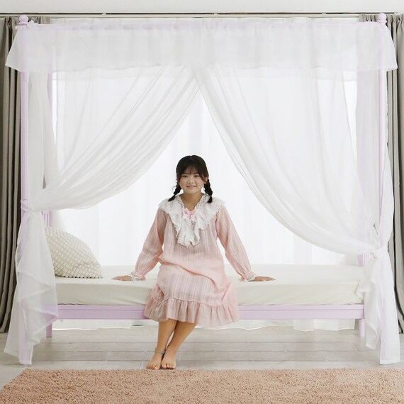 天蓋付きスチールベッド (ALC パープル) 7枚目画像