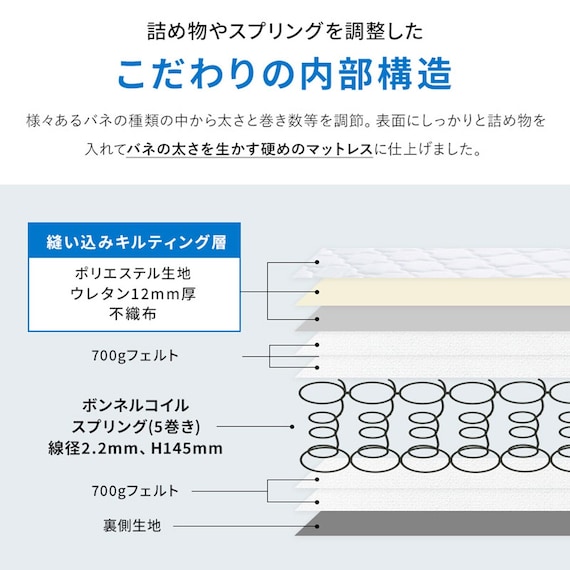 ダブル 棚コンセント付きチェストベッドとマットレスセット (SCL ブラウン / NPR ボンネルコイル) 18枚目画像