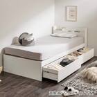 ダブル 棚コンセント付きチェストベッドとマットレスセット (SCL ホワイト / NPR ボンネルコイル) 1枚目画像