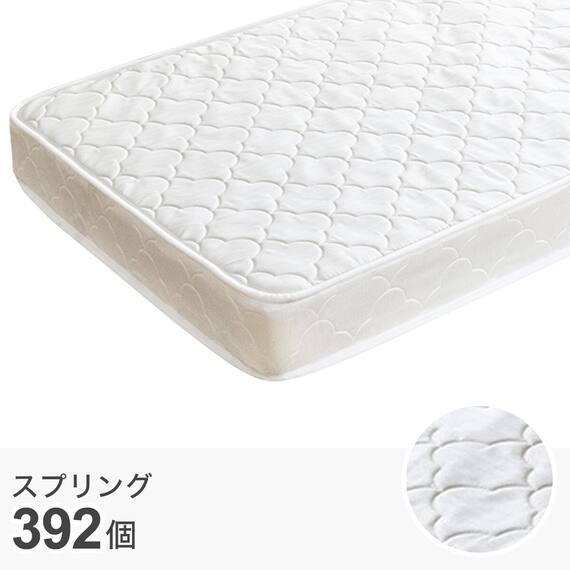 ダブル 棚コンセント付きチェストベッドとマットレスセット (SCL ホワイト / NPR ボンネルコイル) 12枚目画像