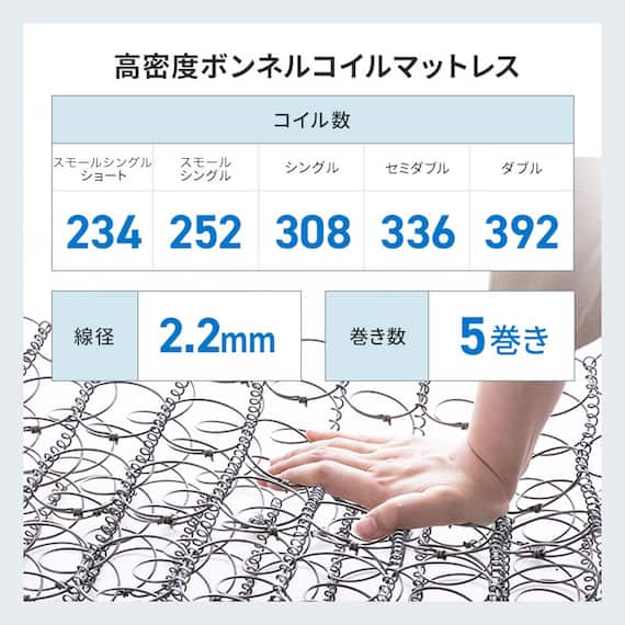 ダブル 棚コンセント付きチェストベッドとマットレスセット (SCL ホワイト / NPR ボンネルコイル) 19枚目画像