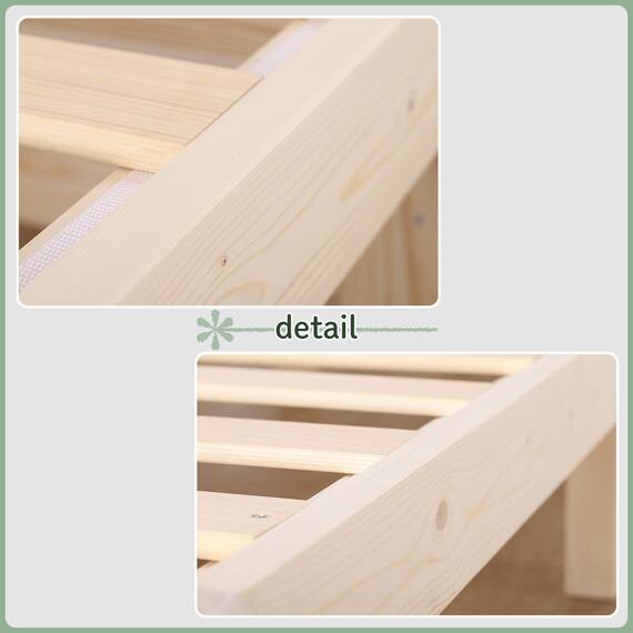 シングル 天然木棚付きすのこベッドフレーム  (DB01) 8枚目画像