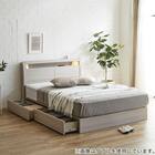 棚・コンセント・照明付きクイーンベッドフレーム(KB GW 引出付き/すのこ) 1枚目画像