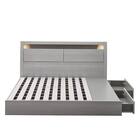 棚・コンセント・照明付きクイーンベッドフレーム(KB GW 引出付き/すのこ) 4枚目画像