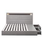 棚・コンセント・照明付きクイーンベッドフレーム(KB GW 引出付き/すのこ) 4枚目画像