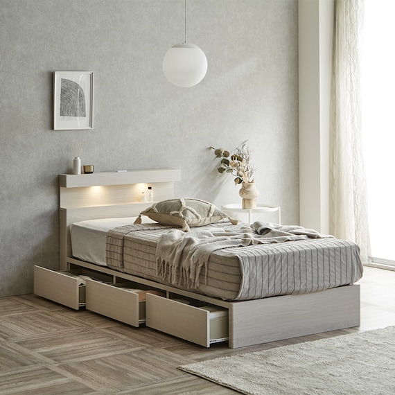 シングル 引出し付き すのこベッドフレーム(KC501 WW) 1枚目画像