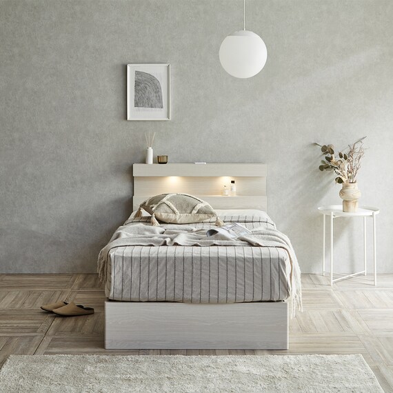 シングル 引出し付き すのこベッドフレーム(KC501 WW) 2枚目画像