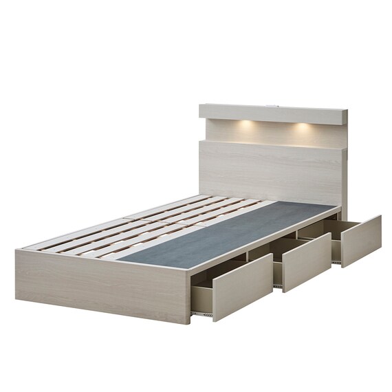 シングル 引出し付き すのこベッドフレーム(KC501 WW) 3枚目画像