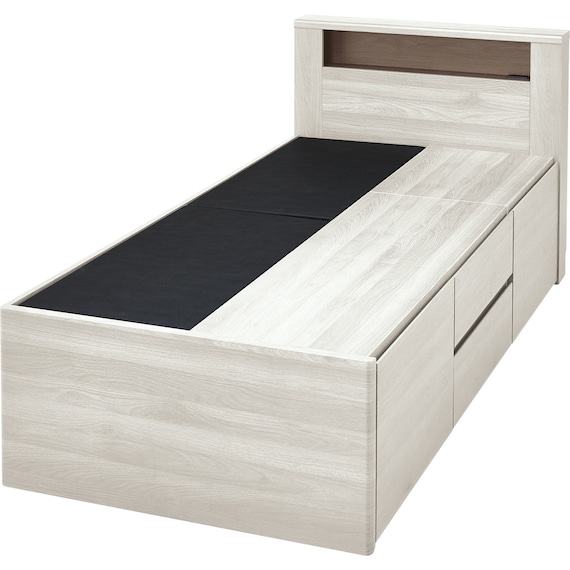 チェストベッドフレーム シングル サイド引出し付きタイプ (GC501 床板 GW) 5枚目画像