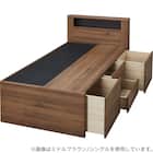 シングル 棚・コンセント・照明付きベッドフレーム(GC501-引出しA GW) 6枚目画像