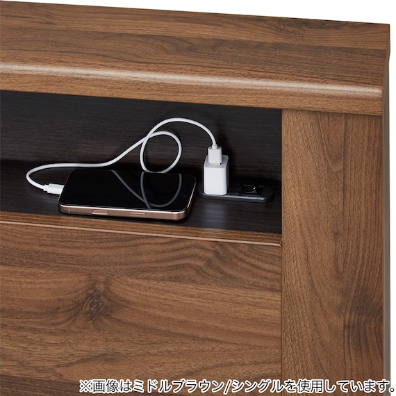 チェストベッドフレーム シングル サイド引出し付きタイプ (GC501 床板 GW) 9枚目画像