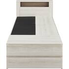 シングル 棚・コンセント・照明付きベッドフレーム(GC501-引出しB GW) 2枚目画像