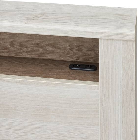 シングル 棚・コンセント・照明付きベッドフレーム(GC501-引出しB GW) 3枚目画像