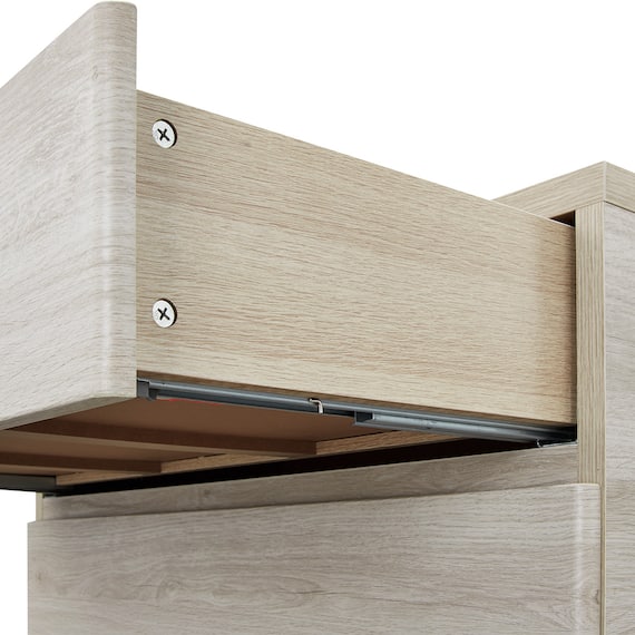 シングル 棚・コンセント・照明付きベッドフレーム(GC501-引出しB GW) 8枚目画像