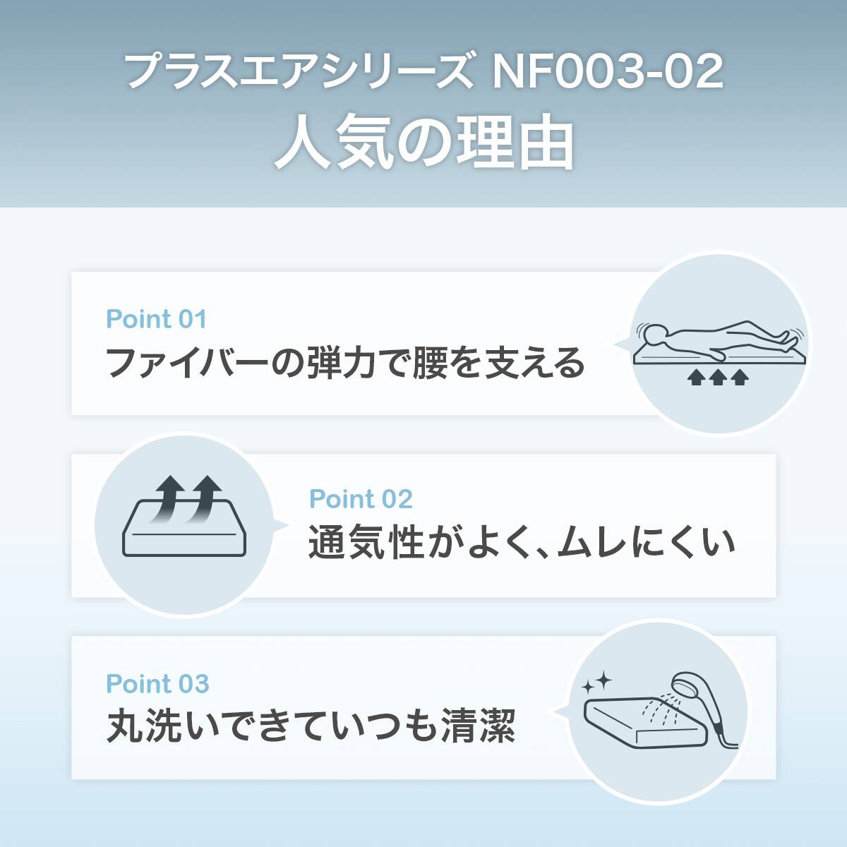 通気性の良い高反発クイーンマットレス (Nスリープ プラスエア NF003