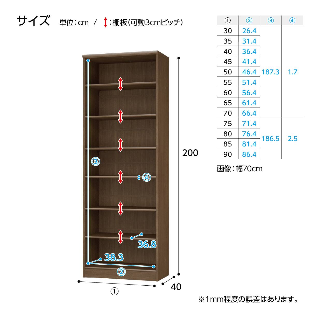 Fフォースター オーダーラック 強化棚 奥行40cm (幅85×高さ200cm PN