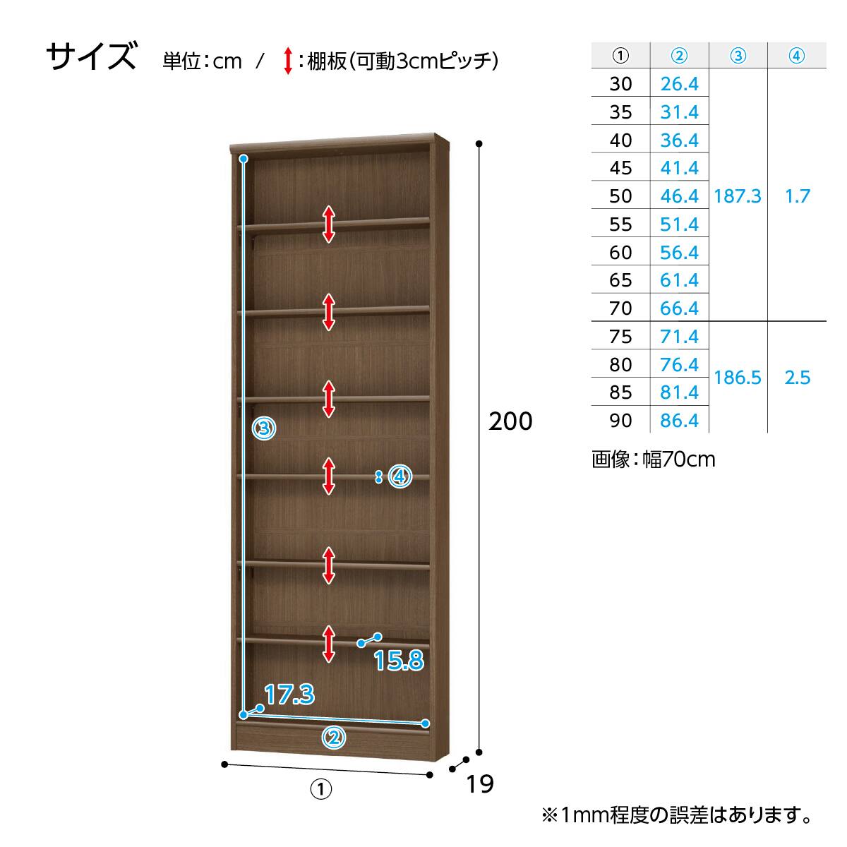 Fフォースター オーダーラック 強化棚 奥行19cm (幅85×高さ200cm SMB