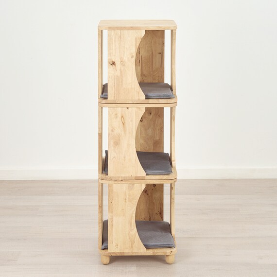 【NATURAL SIGNATURE】天然木 回転3段シェルフ 2枚目画像