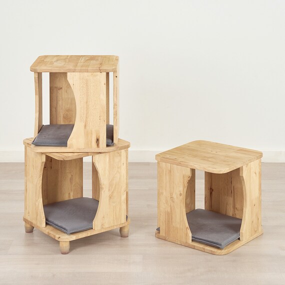 【NATURAL SIGNATURE】天然木 回転3段シェルフ 4枚目画像