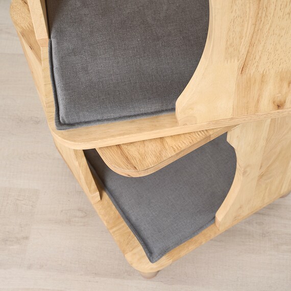 【NATURAL SIGNATURE】天然木 回転3段シェルフ 5枚目画像