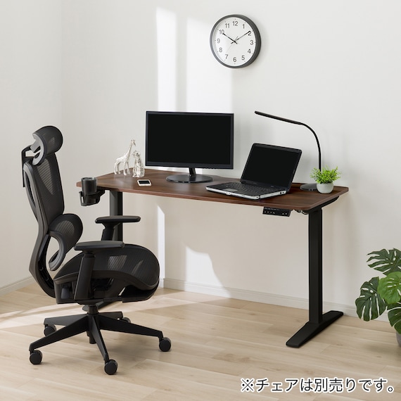 電動昇降デスク(UP006 1460 MBR/BK) 1枚目画像