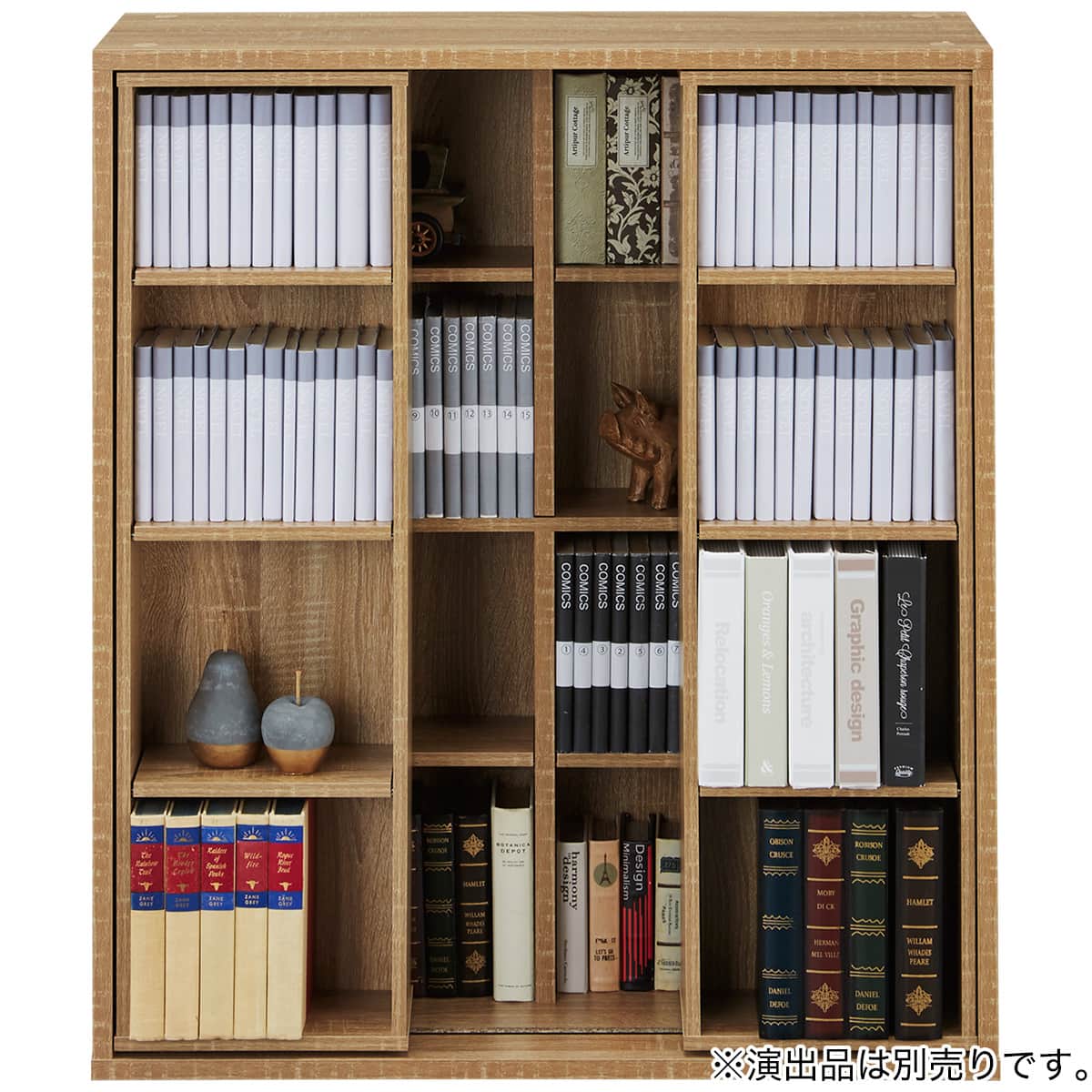 スライド書棚(SR206 9080 LBR) | ニトリネット【公式】 家具